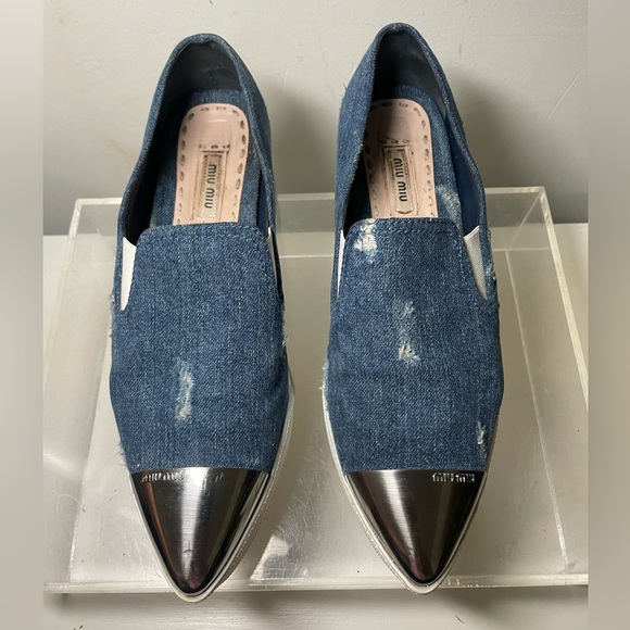 MIU MIU wedges Snearkers sz 37 made in italy - Picture 1 of 15